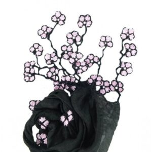 ChoosePick Crochet Handmade Black Necklace Scarfs Silk Scarflette/Du